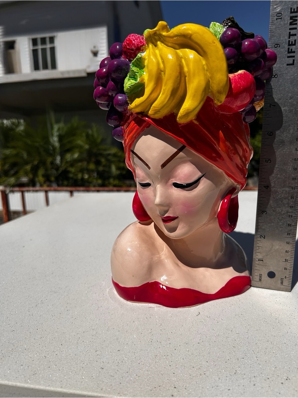Ashland Carmen Miranda Style Head Vase 10” - RARE